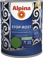 Емаль алкідно-уретанова Alpina Stop-Rost RAL 9023 темно-сірий шовковистий мат 0.75л