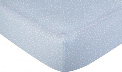 Простирадло на резинці трикотажне Сніжинки 90x200 см блакитний із принтом Homeline