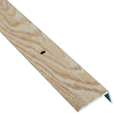 Порожек алюминиевый декорированный Braz Line рифленый с отверстиями 24,5х10x2700 мм дуб капучино