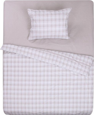 Комплект постільної білизни Клітинка 1,5 160х220 см бежевий UP! (Underprice)