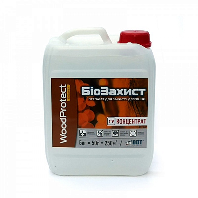 Біозахист DDT WoodProtect концентрат 1:9 безбарвний не створює плівки 5 л