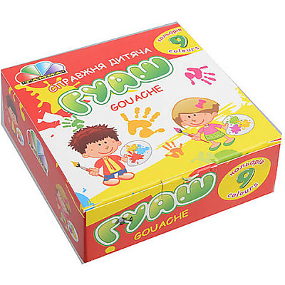 Краски гуашевые 9 кольорів 180 мл 321035 Гамма UA