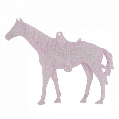 Прикраса новорічна MIS LT Кінь 10 см рожевий