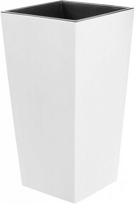 Горщик пластиковий Lamela Фінезія квадратний 120,5л білий/чорний