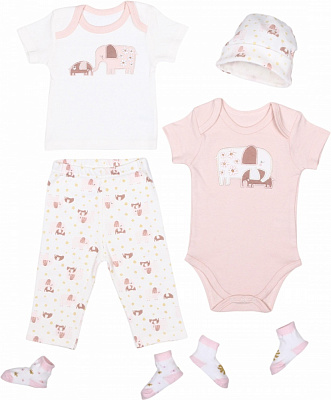 Комплект HW для девочек Слоники 6 предметов разноцветный р.50 FS158P / BKG02220