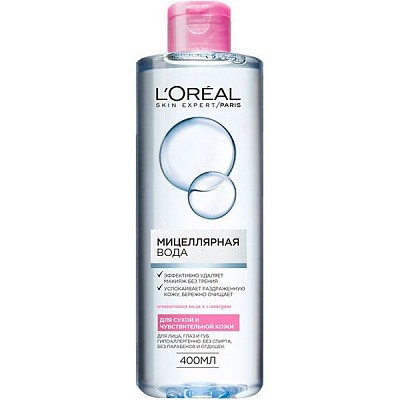 Мицеллярная вода L'Oreal Paris Skin Expert для сухой и чувствительной кожи 400 мл