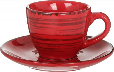 Чашка для кофе с блюдцем Antique Red 90 мл Bella Vita