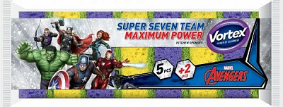 Губка Vortеx Marvel Super Seven Team 5+2 = 7 шт.