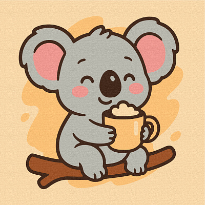 Картина за номерами Коала з какао 20х20 см Brushme