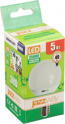 Лампа світлодіодна Jazzway Pled Eco 5 Вт G45 матова E14 220 В 4000 К 1036926