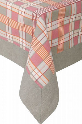 Скатерть с кантом Шато клетка 140x140 см розовый La Nuit 