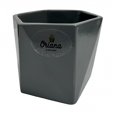 Горщик керамічний для сукулентів №5 фігурний 0,35 л графіт (074-5-010)