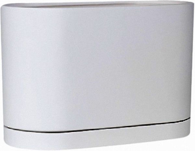 Горшок керамический Larsan с поддоном высокий овальный 5 л белый 