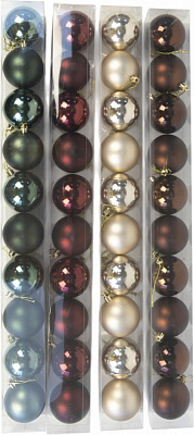 Набір ялинкових куль 25IPC-63B колір в асортименті d 60 мм 10 шт./уп.