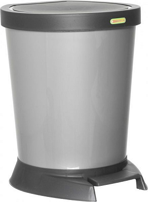 Ведро для мусора Алеана серое 18 л серый 124066