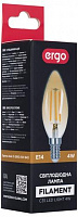 Лампа світлодіодна Ergo Filament C37 4 Вт E14 3000 К 220 В жовта 