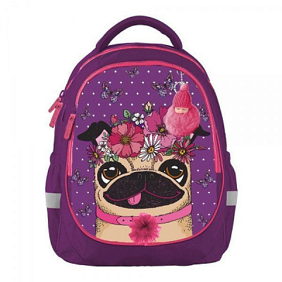 Рюкзак школьный Bagland Butterfly Мопс фиолетовый суб.890 (56591)