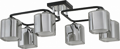 Люстра потолочная Sensio Hercules 6x40 Вт E27 черный/дымчатый ALG-07552/6