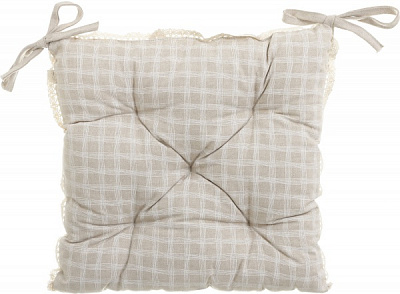 Подушка на стілець Шале Клітинка з мереживом La Nuit