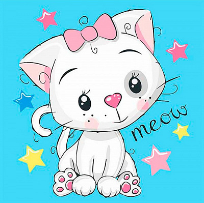 Картина по номерам Беленькая кошечка 15502-AC 30х30 см ArtCraft 