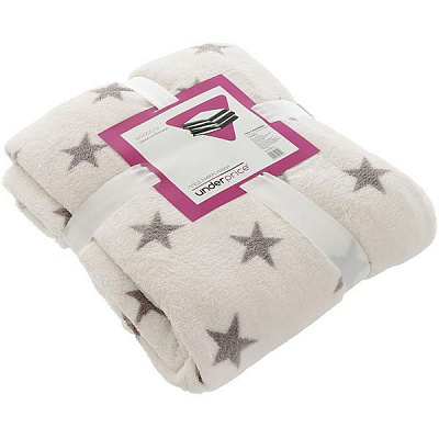 Плед мікрофібра Underprice Зірки на білому 160x200 см