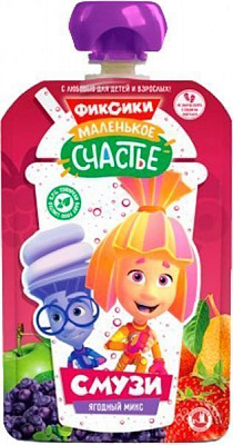 Пюре Фиксики Ягодний Мікс смузі 110 г 4813163003599