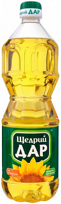 Масло подсолнечное Щедрый дар нерафинированное 850 мл 