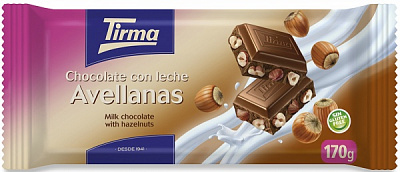 Молочный шоколад Tirma с лесным орехом 170г