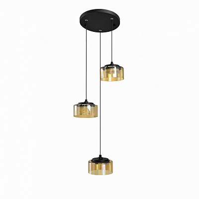 Люстра підвісна LIGHT SET DUSHA MS241-D3 3x12 Вт GX53 чорний/бурштин