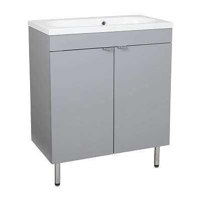 Тумба RIO (серая) с умывальником Status 70 см