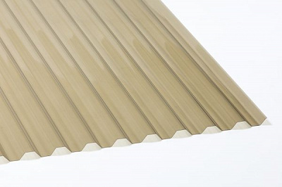 Гофрированный монолитный поликарбонат PALRAM Greca 76/18 2000x900мм бронзовый 