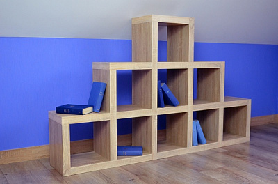 Стеллаж Inteo для дома Кубус Горка 3 1070х1750х290 мм дуб тахо