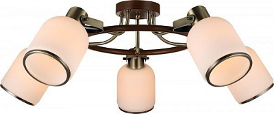 Люстра стельова Altalusse 5x40 Вт E27 антична бронза/горіх INL-9406C-05