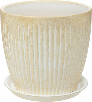 Горшок керамический Shynkar&KO Вертикаль круглый 5,5л бежевый 