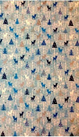 Бумага с рисунком двухсторонняя Новый год голубой А4 (21х29,7см) 300г/м2 Heyda
