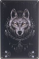 Табличка жестяная печатная Wolf 30x20 см темно-серый 