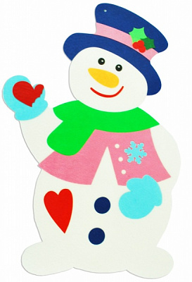 Підвіска фетрова Аплі-Краплі Сніговик 50 см різнокольоровий