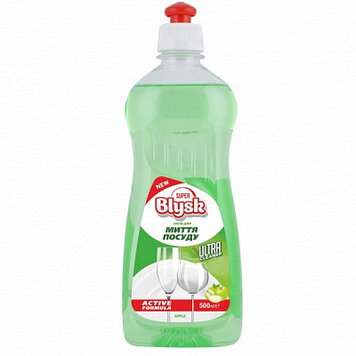 Средство для ручного мытья посуды SUPER Blysk Яблоко 0,5л