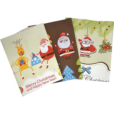 Полотенце вафельное Новый год 45x60 см