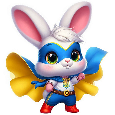 Набор со стразами (наклейка) Зайка-защитник 10x10 см GoToArt