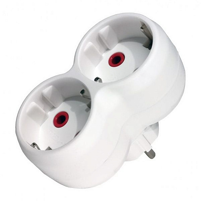 Двойник Neomax с заземлением 2 гн. белый NX1012 