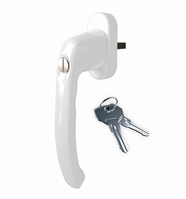 Ручка кнопка-ключ біла Ral 9016 WH 038/37 Antey