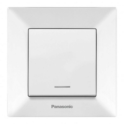 Выключатель одноклавишный Panasonic Arkedia Slim с подсветкой 10 А 250В белый 480100192