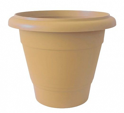 Горшок пластиковый ММ-Пласт Лаура 38 круглый 15 л бежевый 