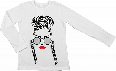 Футболка с длинным рукавом Danaya р.134 белый с рисунком ШЯ19-37 