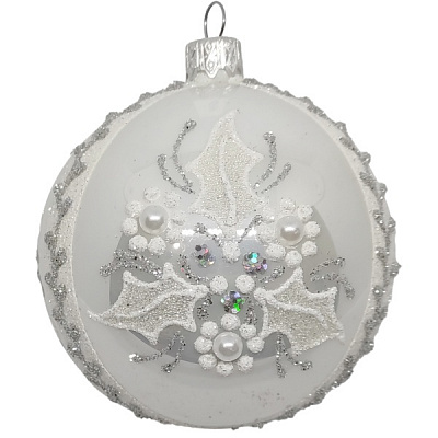 Куля новорічна 100 мм срібний 10137