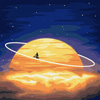 Картина по номерам Вокруг сатурна с красками металлик 50х50см Идейка 