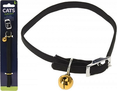 Нашийник для котів 33 см із двоником чорний
