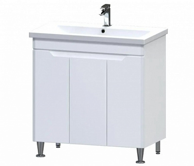 Тумба на ножках Aquarius Lion белый с умывальником Комо 80