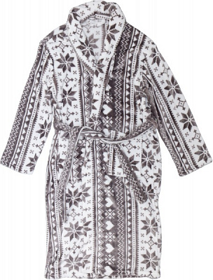 Халат женский La Nuit Узор р. XS белый с коричневым 